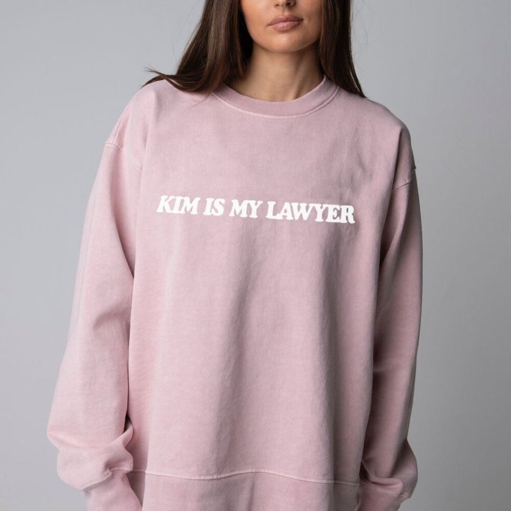 Talentless Kim Is My Lawyer Crewneck Sweatshirt - Pink - S/M